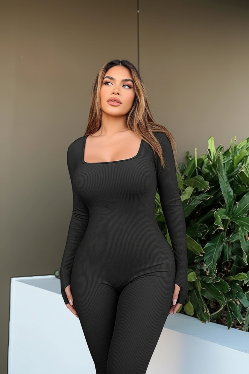 Women's Seamless Long-Sleeve Yoga Jumpsuit