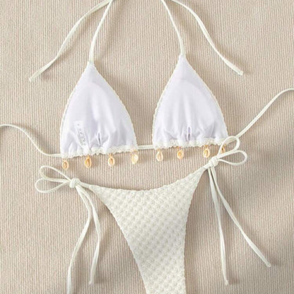 Special Fabric Split Swimsuit Swimwear Women'S Outer Single Sexy