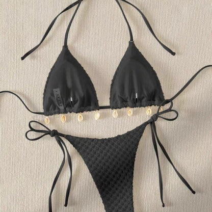 Special Fabric Split Swimsuit Swimwear Women'S Outer Single Sexy