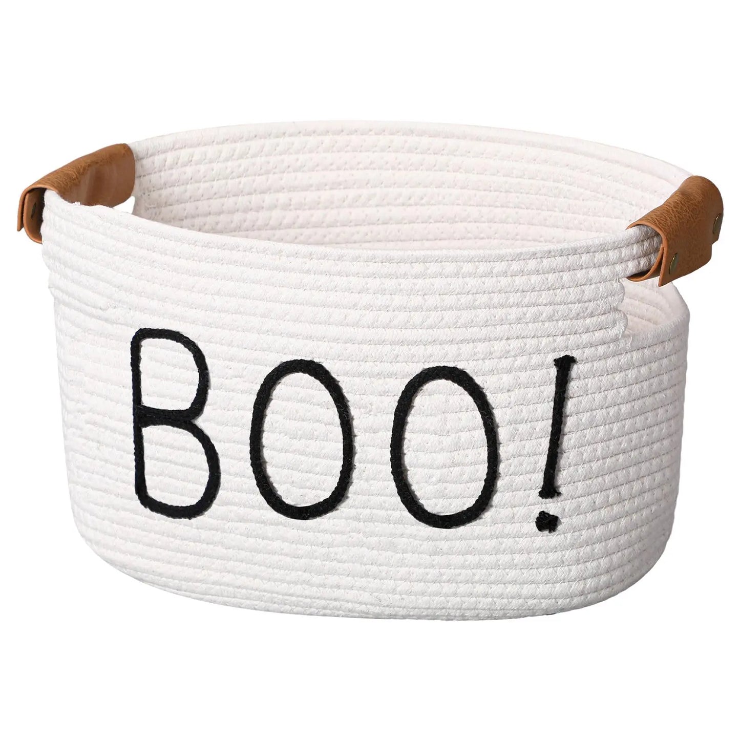 Gejoy Large Boo Basket with Handles for Halloween Spooky Face Boo Basket Cute Halloween Boo Basket Boo Woven Trick or Treat Gift Organizer for Halloween Party Favors, Spooky Gift Basket for Girlfriends Adults Her Bestie Teens Boyfriends Girls Sister Mom