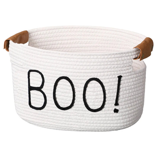 Gejoy Large Boo Basket with Handles for Halloween Spooky Face Boo Basket Cute Halloween Boo Basket Boo Woven Trick or Treat Gift Organizer for Halloween Party Favors, Spooky Gift Basket for Girlfriends Adults Her Bestie Teens Boyfriends Girls Sister Mom