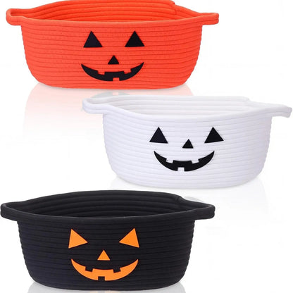 Gejoy Large Boo Basket with Handles for Halloween Spooky Face Boo Basket Cute Halloween Boo Basket Boo Woven Trick or Treat Gift Organizer for Halloween Party Favors, Spooky Gift Basket for Girlfriends Adults Her Bestie Teens Boyfriends Girls Sister Mom