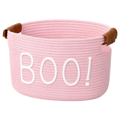 Gejoy Large Boo Basket with Handles for Halloween Spooky Face Boo Basket Cute Halloween Boo Basket Boo Woven Trick or Treat Gift Organizer for Halloween Party Favors, Spooky Gift Basket for Girlfriends Adults Her Bestie Teens Boyfriends Girls Sister Mom