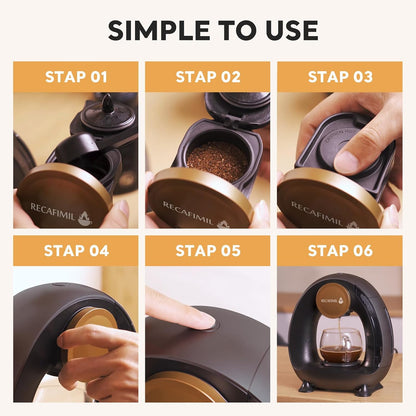 Single Serve Coffee Maker for K Cup Pod and Coffee Grounds /Tea, Fast Brew in 2 Minutes, 2 in 1 One Button Coffee Machine 4-8 Oz Brew Sizes, Stylish＆Compact for Home, Office, RV and Dorm, Black